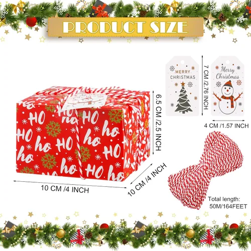 Miniatura 3 de Maxcheck Paquete de 100 cajas de galletas navideñas con ventana, 4 x 4 x 2.5 pulgadas, cajas de golosinas para panadería, dulces, recuerdos