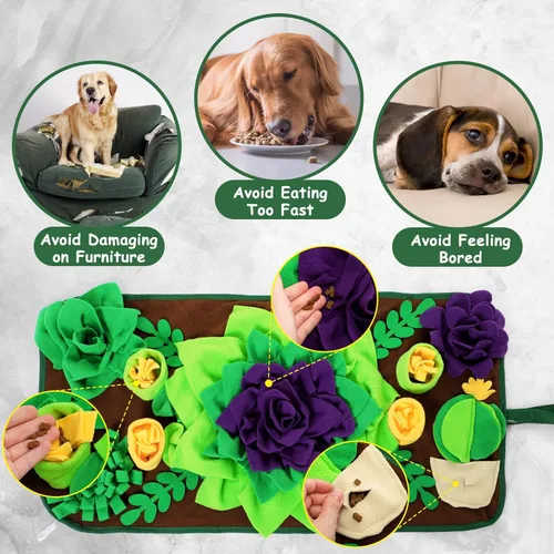 Miniatura 4 de CiyvoLyeen Tapete de olfateo para perros y gatos pequeños y medianos, 30.7 x 15.7 pulgadas, juego de enriquecimiento de rompecabezas