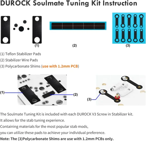 Miniatura 6 de Estabilizador DUROCK V3, estabilizadores de tornillo con cables de 2u 6.25u 7u, estabilizadores de teclado de montaje en PCB para teclados mecánicos