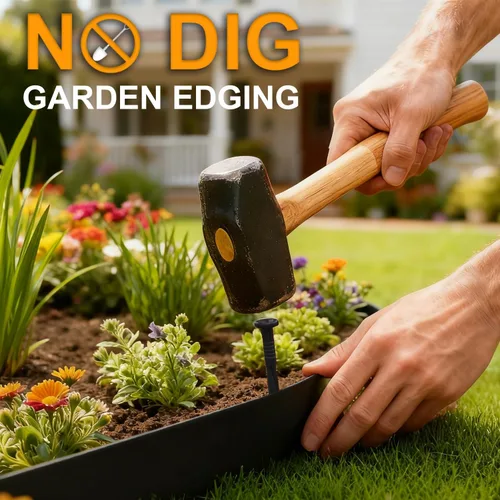 Miniatura 3 de Hugeleaf Borde de Paisajismo de 2 Pulgadas de Alto 60 Pies Borde de Jardín con 60 Estacas, Borde de Plástico para Paisajismo, Césped, Macizos