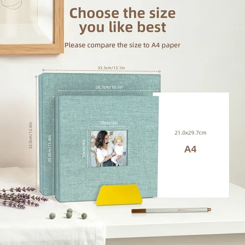 Miniatura 6 de popotop Álbum de fotos autoadhesivo con ventana de visualización de imágenes, kit de suministros de scrapbooking DIY de 40 páginas para fotos de 4x6