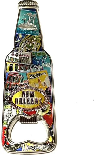 Miniatura 5 de SUREG - Imán de abrebotellas de recuerdo en forma de botella, varios estados y ciudades, coleccionable, diseño de collage retro, recuerdo Chicago