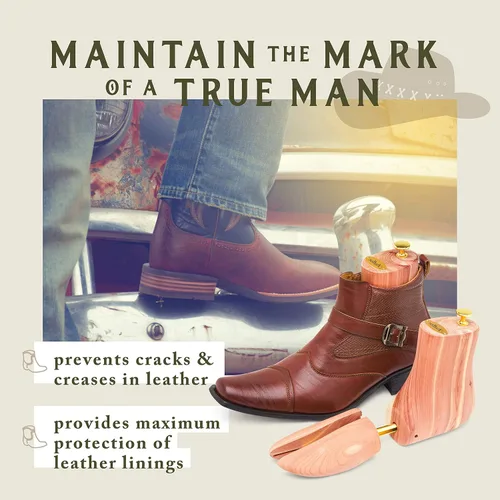 Miniatura 3 de Stratton Boss Cedar Boot Tree para hombre Cedro rojo aromático Gran regalo para hombres