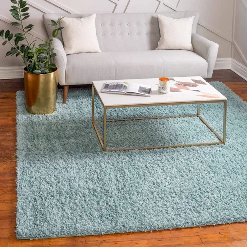 Miniatura 104 de Unique Loom Davos Shag Collection - Alfombra de área, color liso (4 pies 1 pulgada x 6 pies 1 pulgada, rectangular, color pimienta)