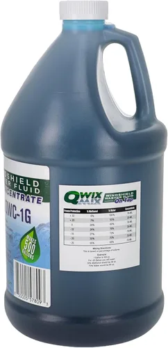Miniatura 2 de Qwix Mix Líquido concentrado para lavaparabrisas de 1 galón, hace 500 galones, líquido biodegradable removedor de insectos, mugre y suciedad, Azul