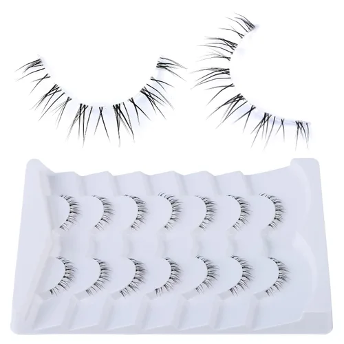 Miniatura 2 de 7 pares de pestañas inferiores con banda transparente, aspecto natural, estilo manga japonés, con pinchos, anime, pestañas inferiores dramáticas a05