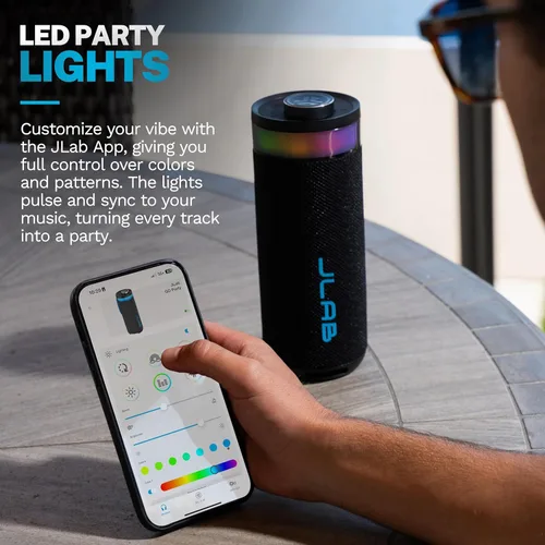 Miniatura 3 de JLab Go Party - Altavoz Bluetooth portátil, color negro medianoche, 10 vatios de potencia, más de 16 horas de reproducción, impermeabilización IP56
