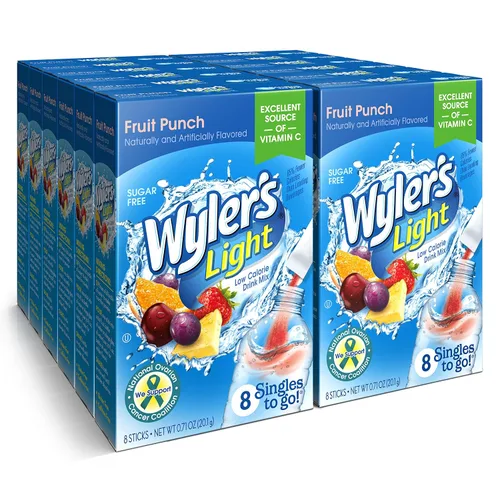 Miniatura 13 de Wyler's Light Paquetes de polvo Singles to Go, mezcla de bebida de agua, paquete variado de 40 unidades, limonada rosa, fresa y arándanos, sin