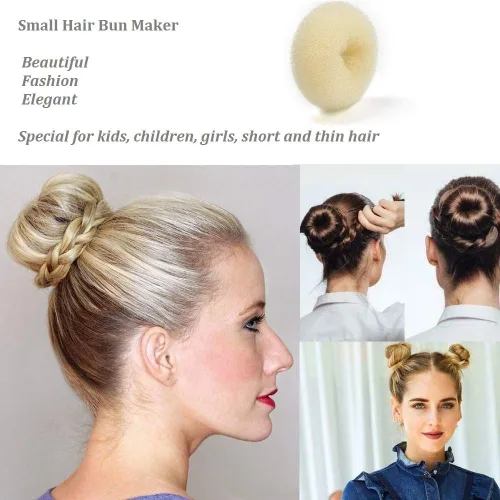 Miniatura 3 de SQULIGT Juego de 12 piezas para hacer moños para el cabello, para niñas y mujeres, herramienta de dona para cabello corto y fino
