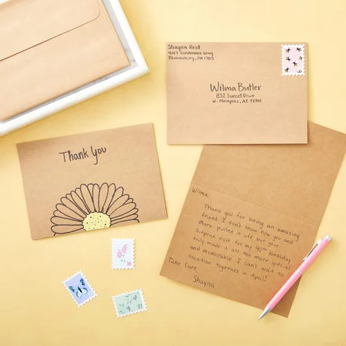 Miniatura 6 de Best Paper Greetings Papel kraft marrón A7 en blanco y sobres para hacer tarjetas, 5 x 7 pulgadas y 5.25 x 7.25 pulgadas, paquete de 50