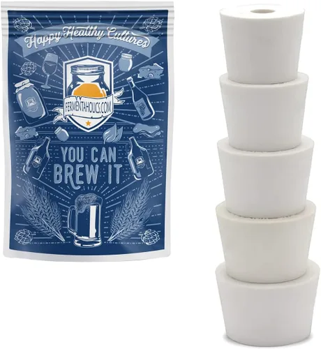 Tapones de goma TPE de fermentación - Tapones perforados para esclusas (#6, 6.5, 7, 7.5, 8-5-Pack)