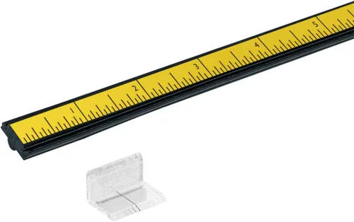 POWERTEC Cinta métrica de 4 pies con respaldo adhesivo e inserto con kit de escala, accesorios para sierra de mesa, cinta métrica imperial de