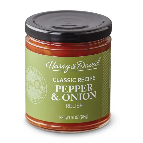Harry & David Receta Clásica Sabor a Pimienta y Cebolla (10 Onzas), Aditamento para Perro Caliente, Condimento para Hamburguesa, Esencial de la
