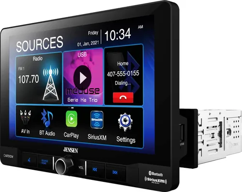 Miniatura 4 de Jensen CAR910W 9 pulgadas Mechless receptor multimedia con inalámbrico y con cable Apple CarPlay l Soporta dispositivos Android l SiriusXM-Ready l