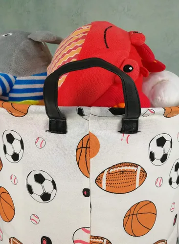 Miniatura 7 de canasta redonda grande para almacenamiento, con cubierta impermeable, organizador para la ropa sucia, para la habitación de los niños, para ropa