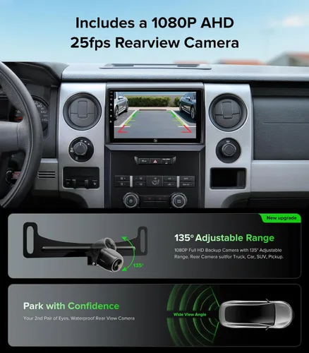 Miniatura 8 de Estéreo de coche Android 13 de 9 pulgadas para Ford F150 2009-2014 (solo CA manual), unidad principal inalámbrica CarPlay Android Auto con dos