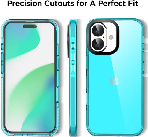 Miniatura 217 de AICase Funda protectora para iPhone 16 compatible con iPhone 16, delgada, ligera, transparente [no amarillenta] Diseño vibrante
