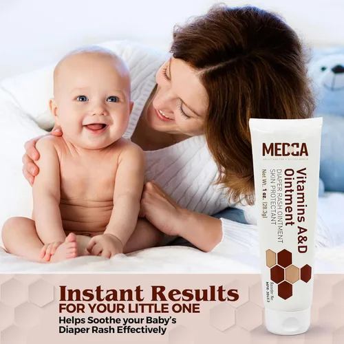Miniatura 9 de MEDca Vitamina A y D Ungüento para erupción del pañal, crema protectora para piel sensible del bebé, fórmula de lanolina y vaselina, manos y pies