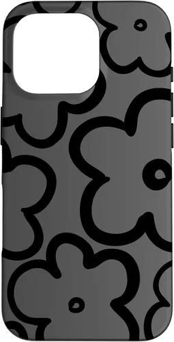 Miniatura 20 de Cute Flower Pattern Wildflower Charcoal Grey Black Floral Case for iPhone 17