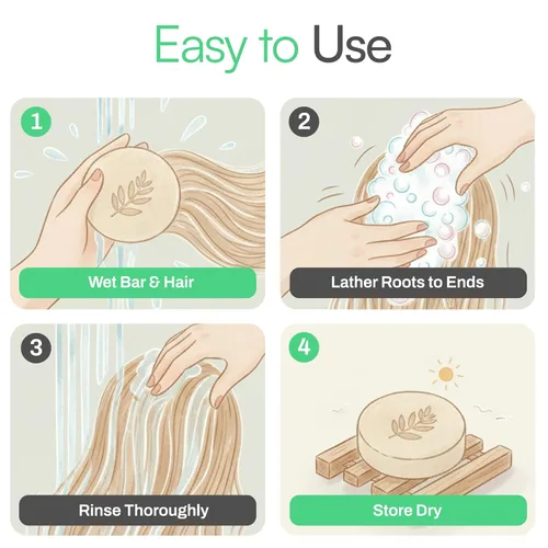 Miniatura 6 de Foltene PHARMA Barra de champú sólido – Champú sólido nutritivo para cabello normal propenso a puntas abiertas – Limpiador de cabello vegano, sin