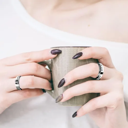 Miniatura 5 de Anillos para ansiedad para mujeres, hombres y niños, anillo de ansiedad para hija, meditación, anillo giratorio para aliviar el estrés y la ansiedad
