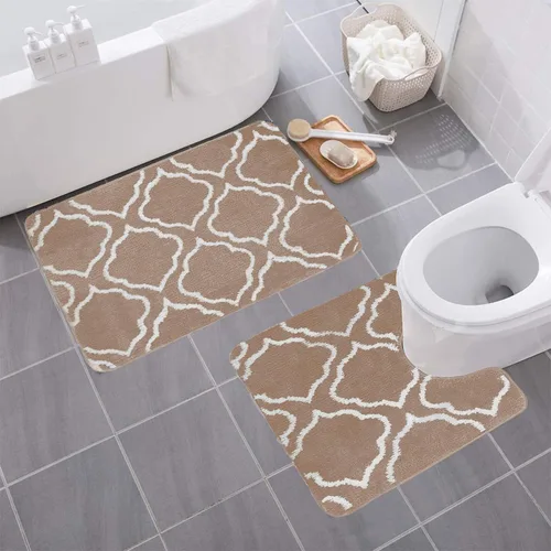 Miniatura 47 de YHF - Alfombras de baño de 20 x 32 pulgadas, extra gruesas y suaves, de microfibra peluda, lavables a máquina, alfombras de baño absorbentes, tapete