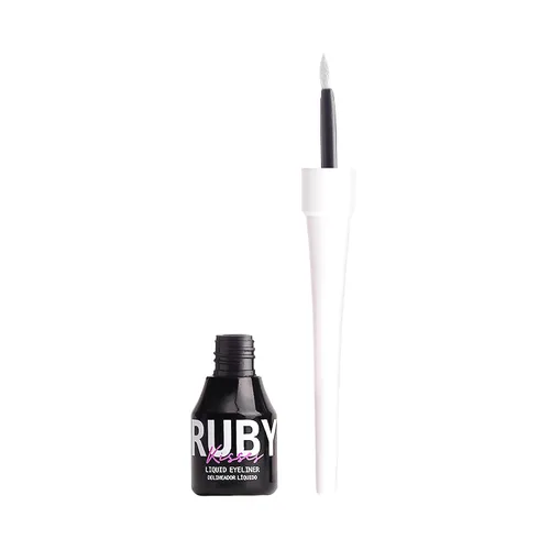 Ruby Kisses Delineador de ojos líquido clásico, maquillaje de ojos de larga duración a prueba de manchas con aplicador de punta de fieltro (1 Blanco