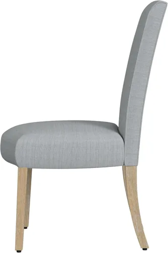 Miniatura 161 de Homepop Silla de comedor con detalles festoneados, sillas de comedor Parsons tapizadas, muebles decorativos para el hogar, tejido gris claro