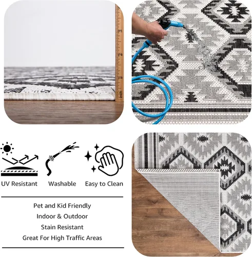 Miniatura 161 de Keen Home Design Alfombra de pasillo para exteriores, 26 x 119 pulgadas, lavable para interiores y exteriores, para patio, cocina, balcón, playa