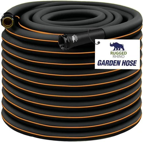 Miniatura 11 de Rugged Rhino Manguera de jardín flexible de servicio pesado y ligera, 25 pies x 5/8 pulgadas, 4 capas a prueba de fugas, herramientas de jardinería