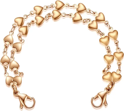 Miniatura 9 de LinnaLove Pulsera de alerta médica intercambiable de acero inoxidable con eslabones de corazón