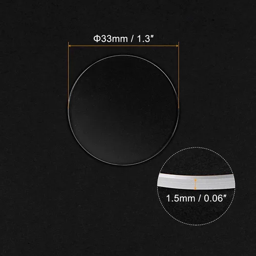 Miniatura 2 de uxcell Reloj Cristal Zafiro Cristal Cristal Redondo Plano 1.299 in Dia. 0.059 in Espesor Piezas De Repuesto