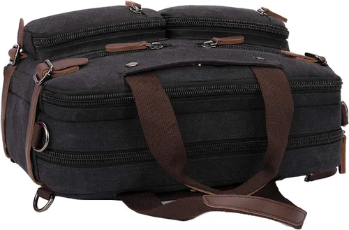Miniatura 2 de CROCOD Mochila convertible 3 en 1 para laptop, bolsa de mensajero de 17.3 pulgadas para hombres, bolsa multifuncional de viaje para laptop para Negro