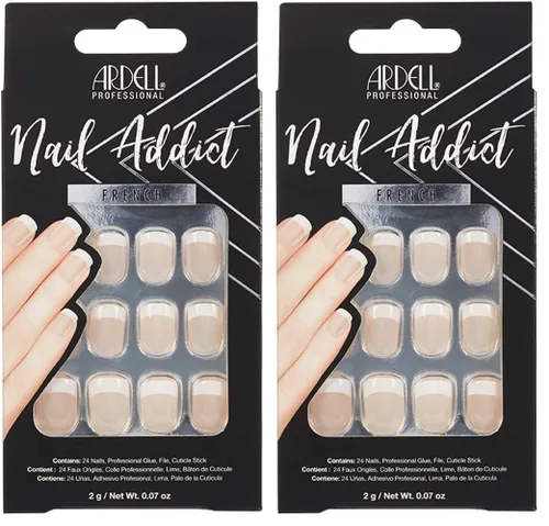 Miniatura 9 de Ardell Nail Addict - Juego de uñas artificiales, francés clásico