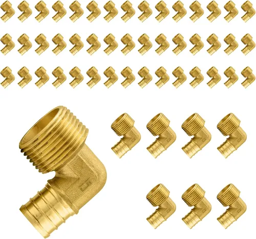 Miniatura 17 de Paquete de 5 accesorios PEX, adaptador de codo NPT roscado macho de 1/2" PEX x 1/2", ASTM F1807