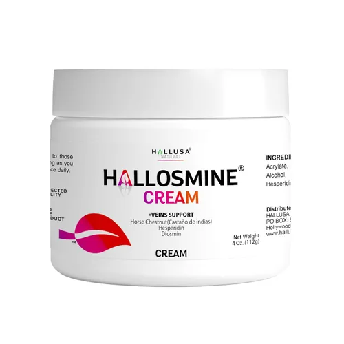 Hallusa - Crema natural para piernas con diosmina, hesperidina, castaño de indias, mentol y aloe vera, comodidad diaria de piernas para venas
