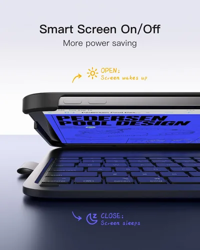 Miniatura 4 de Inateck Funda para iPad de 10ª/11ª generación con teclado, teclado ultraligero con soporte para bolígrafo para iPad de 11ª