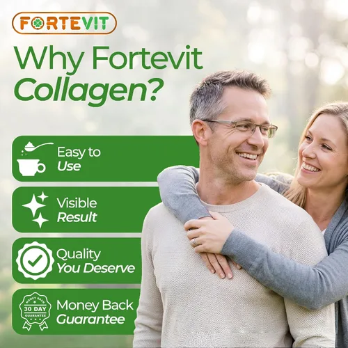Miniatura 5 de FORTEVIT - Péptidos de colágeno en polvo para mujeres y hombres, hidrolizados tipo I y III, alimentados con pasto, sin sabor, apoya la elasticidad