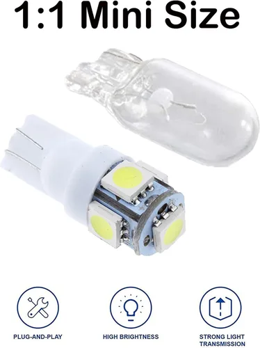 Miniatura 5 de 30 piezas de bombillas LED súper brillantes 194 azul+blanco+rojo T10 LED en cuña 5SMD 5050 Chips bombilla LED 168 para W5W 2825 158 501 luces