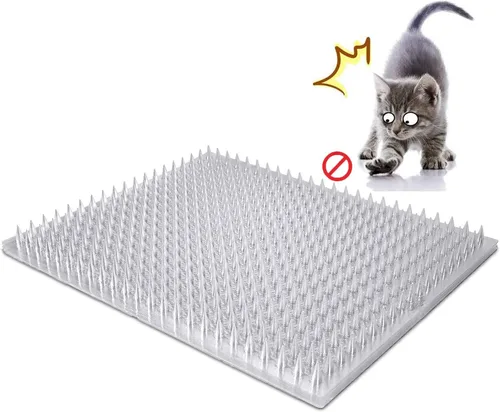 Paquete de 8 alfombrillas disuasorias para gatos para exteriores e interiores, tapetes de entrenamiento disuasorio para mascotas, mantiene alejados