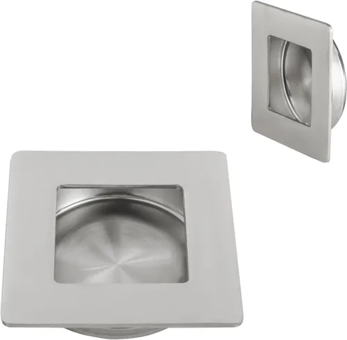 Miniatura 10 de HOMOTEK Paquete de 2 Manijas Redondas Deslizantes para Puerta de Armario Diámetro 2-1/2 pulgadas (65mm) Tiradores Empotrados Negros de Bolsillo