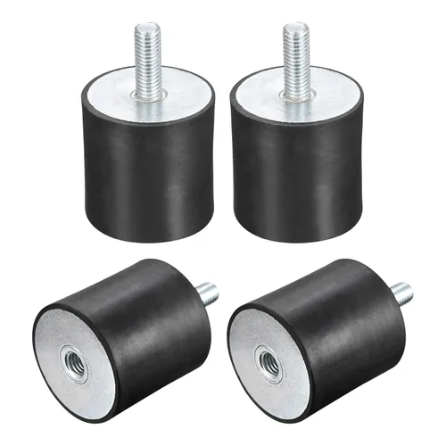 Miniatura 17 de uxcell Amortiguador de choque D20mmxH15m m del aislador de la vibración del macho/femenino de los soportes 4pcs M6 de goma