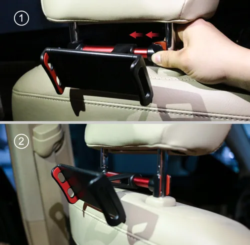 Miniatura 7 de MoKo Soporte para reposacabezas para teléfono/tableta, soporte ajustable para tableta para dispositivos de 4 a 12.9 pulgadas, compatible con iPhone