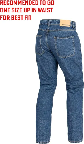 Miniatura 3 de WICKED STOCK Pantalones de motociclismo para hombre con protección CE LEVEL2 - Azul oscuro Azul claro