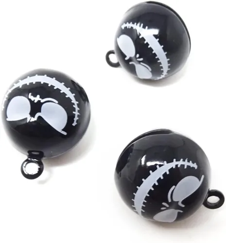 Miniatura 6 de Honbay 12 decoraciones de Halloween, campanas de calabaza, campanas de calavera fantasma, para árbol de Halloween, aretes, collar de mascotas