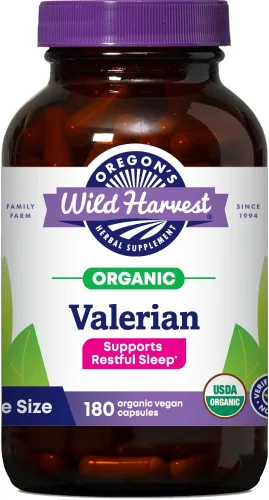 Miniatura 6 de Oregon's Wild Harvest, Valeriana orgánica certificada, ayuda a base de hierbas, 900 mg, 90