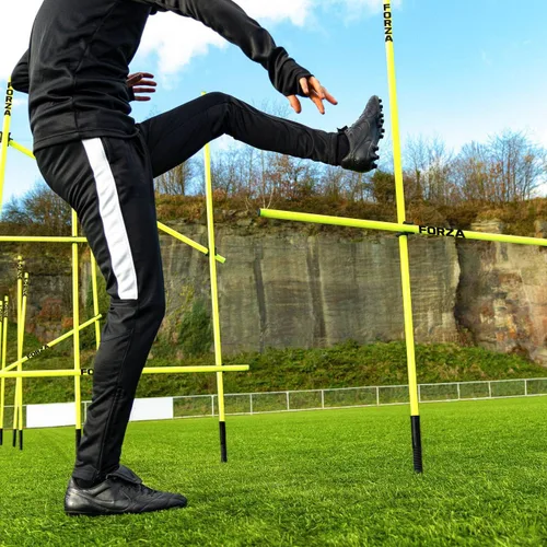 Miniatura 4 de FORZA Juego de obstáculos ajustables Pro Entrenamiento de velocidad y agilidad con bases de goma o picos de tierra para mayor estabilidad