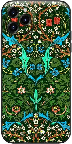 Miniatura 30 de Berkin Arts Funda de silicona compatible con iPhone 12 con protector de pantalla de flores ornamentales intrincadas rosas