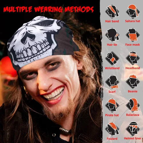 Miniatura 5 de JaGely 30 Pieces Skull Neck Gaiters Scarf Elastic Independence Day Wrap Headband Bandana Face Mask for Women Men Sports