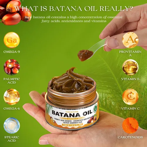 Miniatura 3 de GREEONIL Aceite de batana para el crecimiento del cabello, 100 % puro, prensado en frío, tratamiento orgánico para el cabello y cuero cabelludo